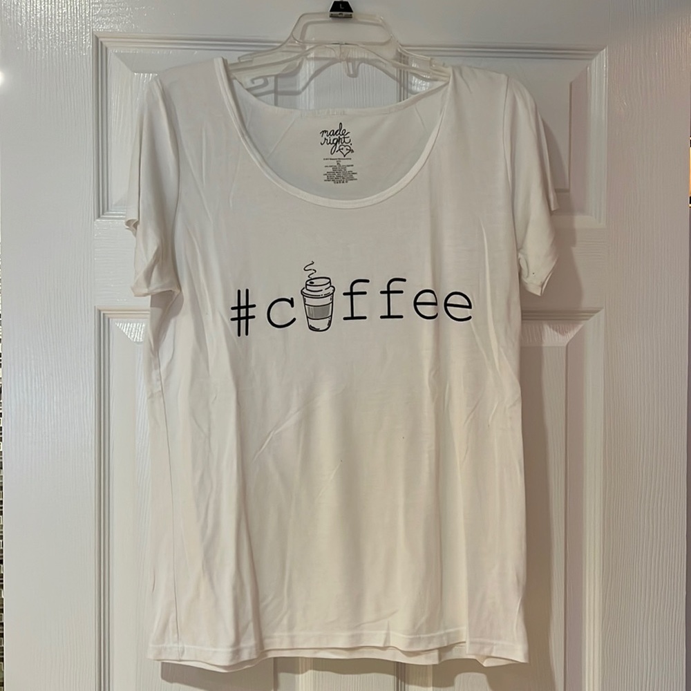 White graphic tee